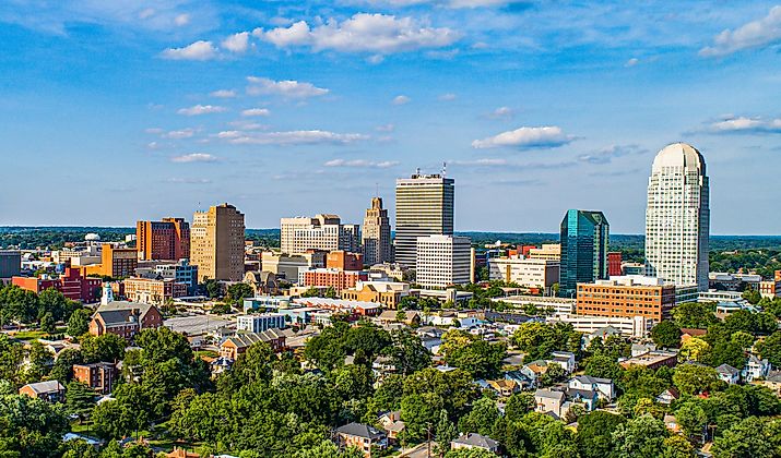 The college town of Winston-Salem in North Carolina.