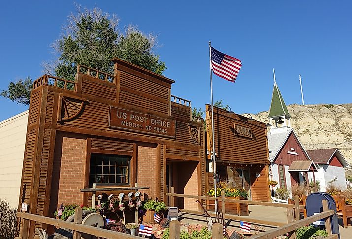 Main street in the historic town of Medora in North Dakota. Image credit EQRoy via Shutterstock