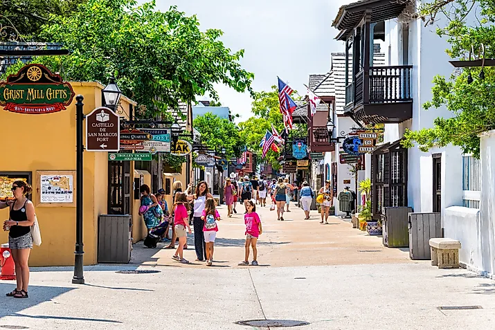 St George Street in St. Augustine, Florida. Editorial credit: Andriy Blokhin / Shutterstock.com.