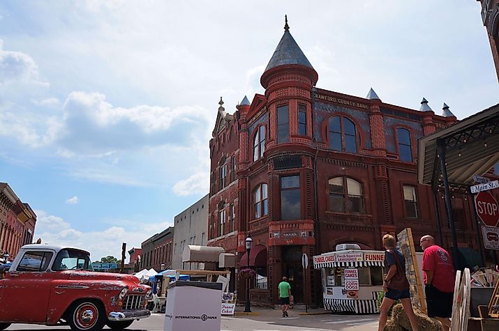 Van Buren, Arkansas / US, Aug 5th 2018: Downtown brick building