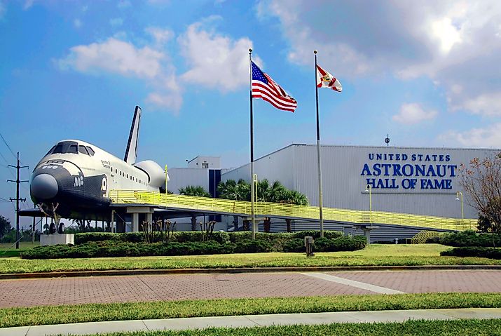 Space Shuttle at Kennedy Space Center United States Astronaut Hall of Fame in Titusville, Florida. Image credit: Dennis MacDonald / Shutterstock.com.