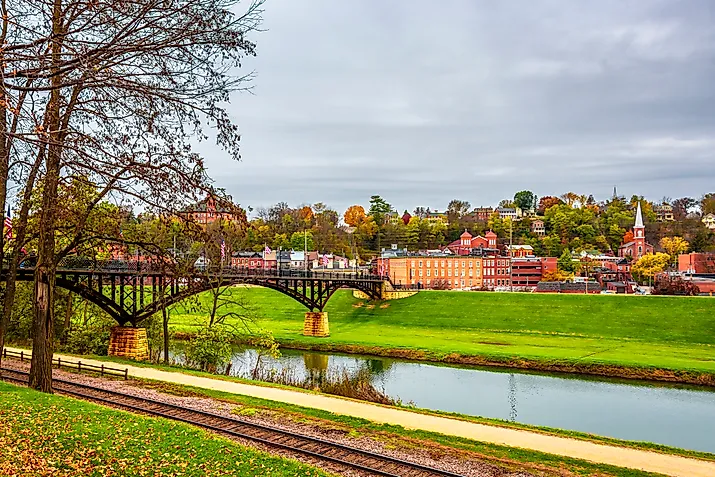 The charming riverside in Galena, Illinois. 