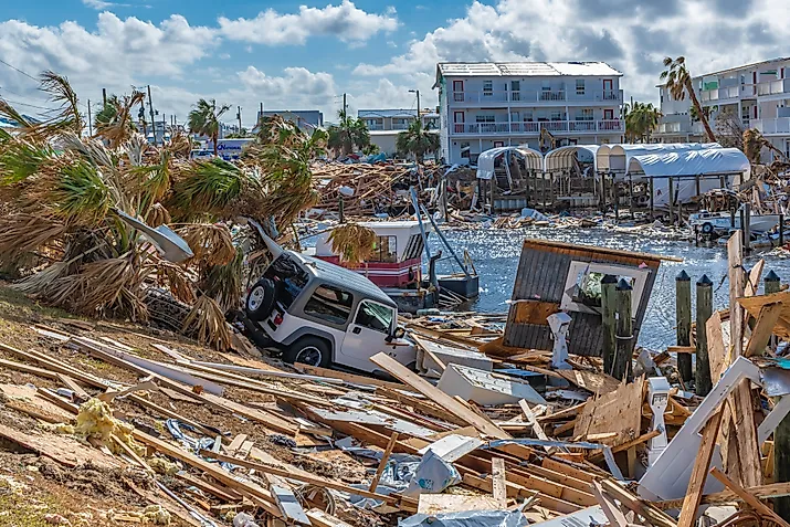Mexico Beach, Florida, United States October 26, 2018. 16 days after Hurricane Michael. Canal Park.  Editorial credit: Terry Kelly / Shutterstock.com