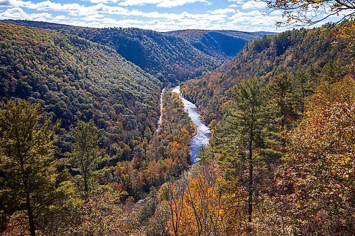 Spectacular scenery of the Pine Creek Gorge in Pennsylvania.