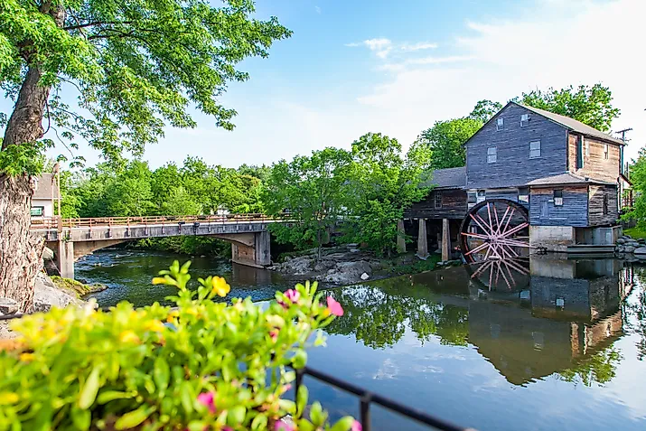 Beautiful landscape of Old Mill in Pigeon Forge, Tennessee.