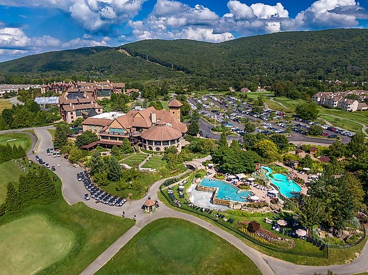 Aerial view of a resort in Hamburg, New Jersey.