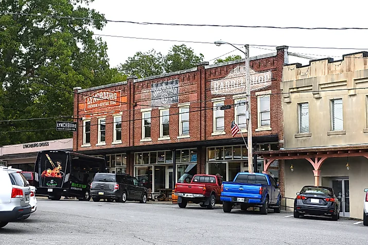 Downtown Lynchburg, Tennessee. Image credit Paul McKinnon via Shutterstock