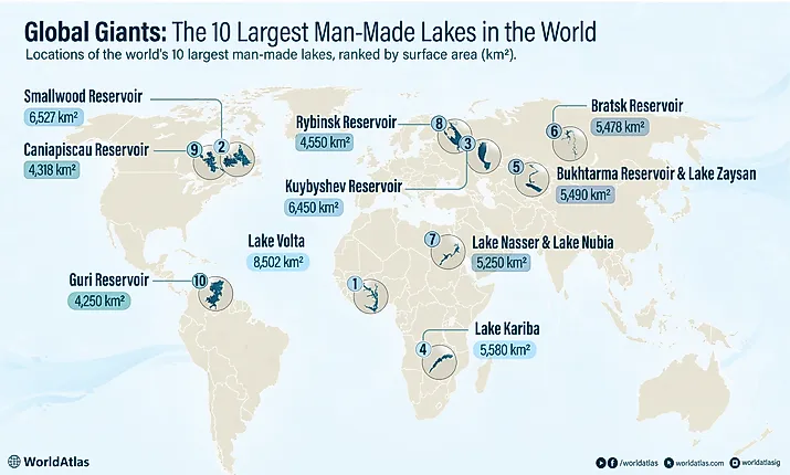 infographic showing the 10 largest man made towns