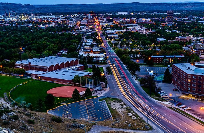 Night time in Billings, Montana.