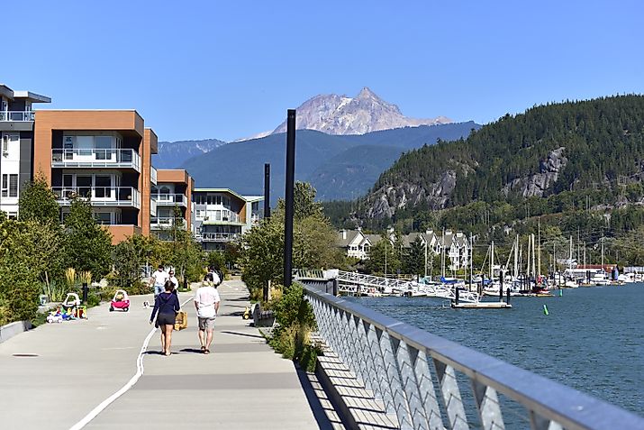 Downtown Squamish British Columbia. Editorial credit: Robinotof / Shutterstock.com.