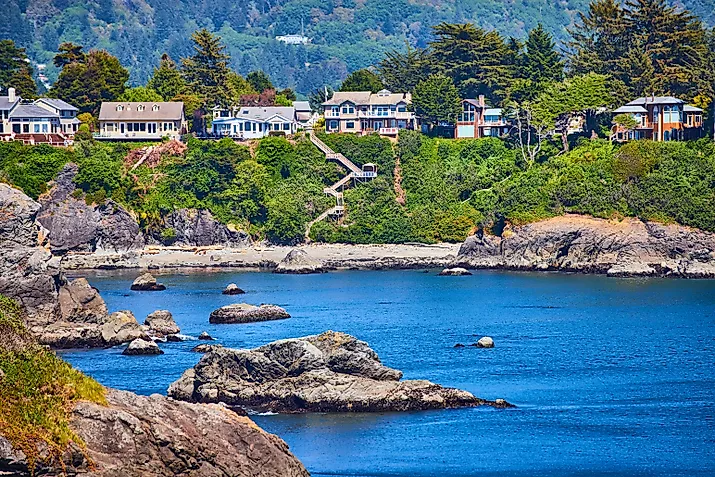 Beautiful coastal homes in Brookings, Oregon.