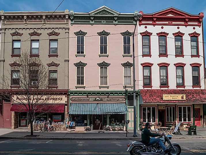 A look at Main St with classic storefronts in Honesdale, PA. Image credit Andrew F. Kazmierski via Shutterstock.