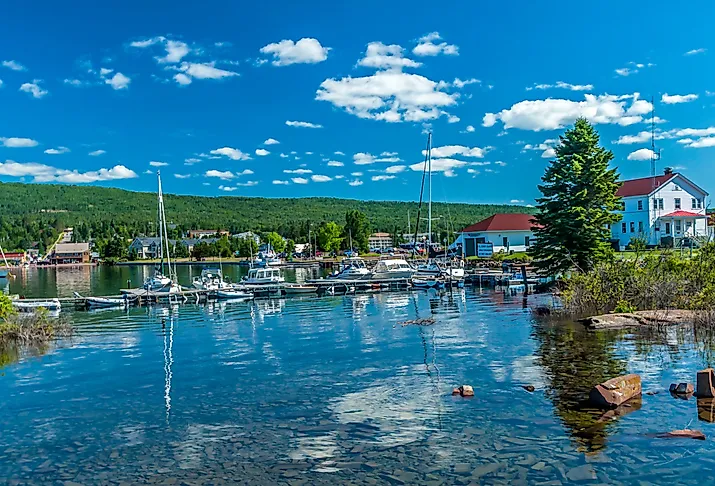The scenic town of Grand Marais, Minnesota, on Lake Superior.