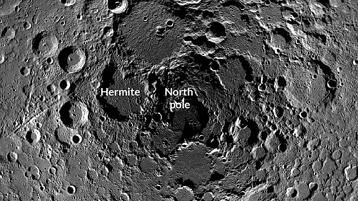 the hermite crater on the moon NASA / LROC Quickmap