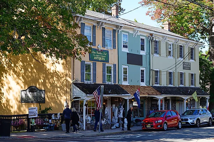View of the charming historic town of Lambertville, New Jersey. Image credit: EQRoy / Shutterstock.com.