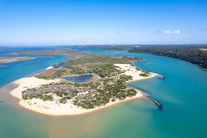 Gippsland Lakes near Lake Entrance, Victoria, Australia. 