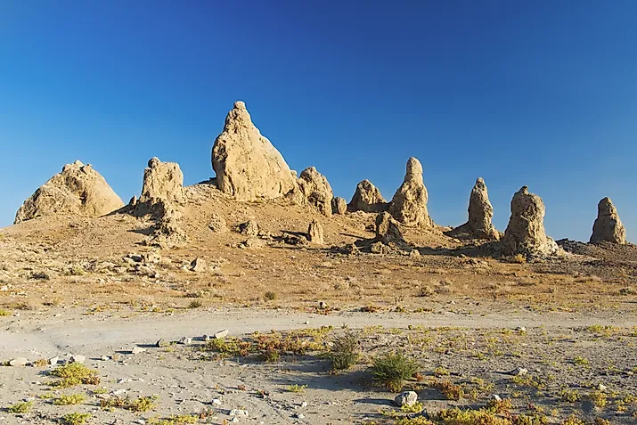 Trona Pinnacles are nerarly 500 tufa spires hidden in California Desert National Conservation Area. 