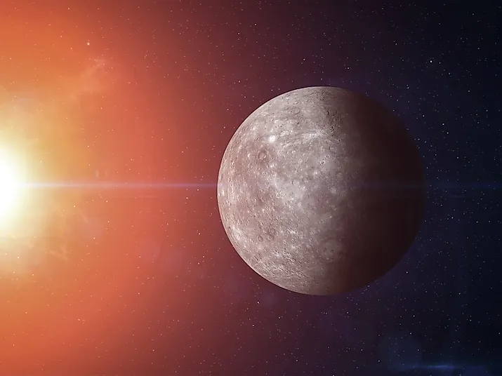 View of planet Mercury from space.