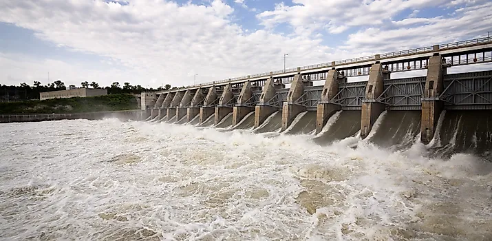 Tail-waters below Gavins Point dam on the Missouri River in South Dakota.