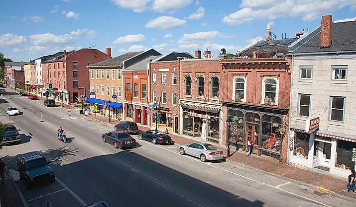 Historic Water Street in Hallowell, Maine. Image credit Joseph Sohm via Shutterstock