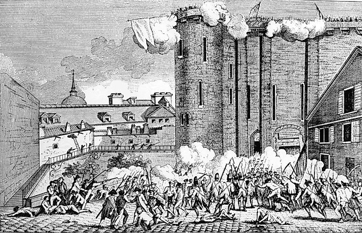 The storming of the Bastille, 1789, part of the French Revolution. 