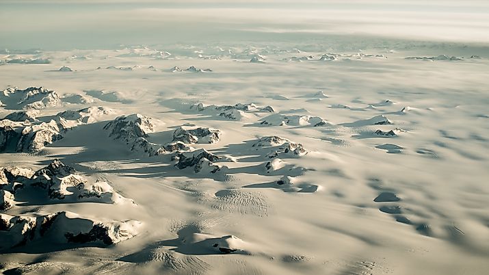 Most of Greenland's landscape is dominated by ice and snow for much of the year. Via Shutterstock / cvrestan