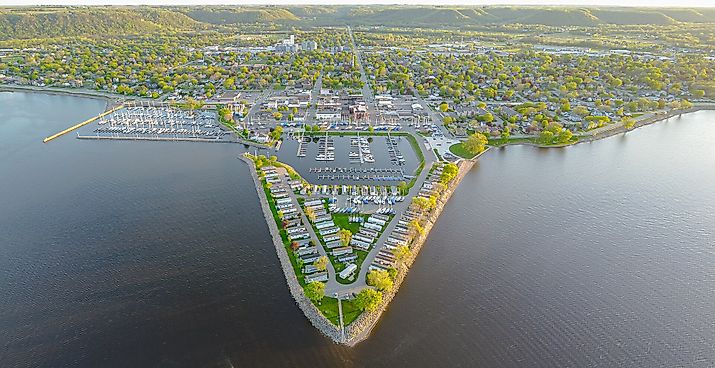 Lake City, Minnesota, on Lake Pepin, a naturally occurring lake on the Mississippi River.