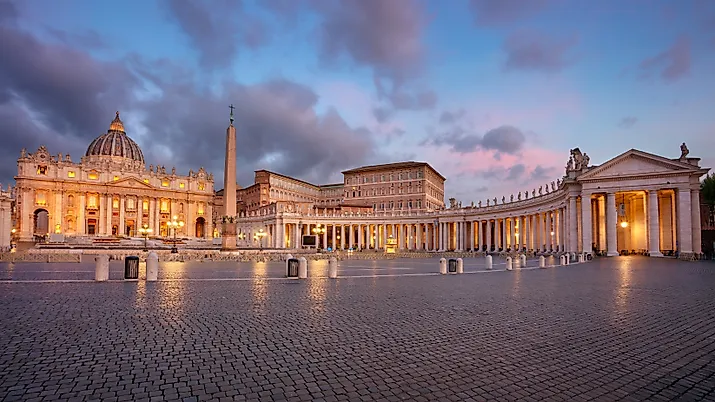 View of St. Peter's Basilica in the Vatican City.