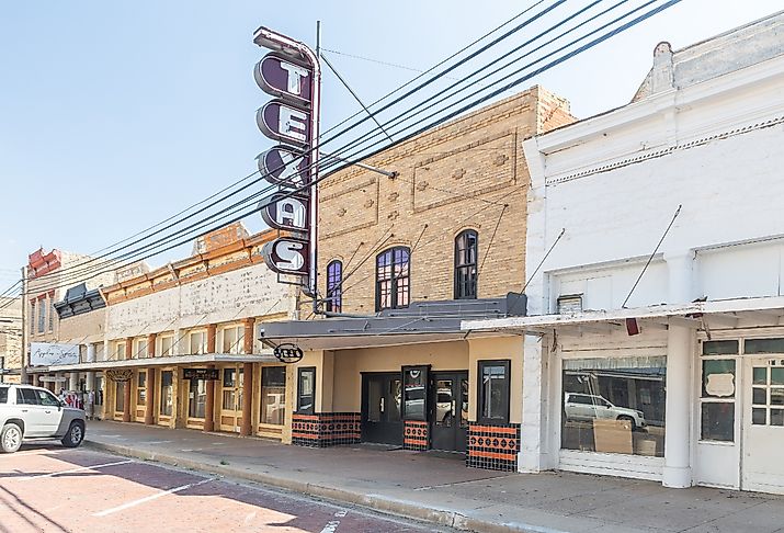  Texas Theater in Downtown Ballinger, Texas. Image credit Renegomezphotography, CC BY-SA 4.0 <https://creativecommons.org/licenses/by-sa/4.0>, via Wikimedia Commons