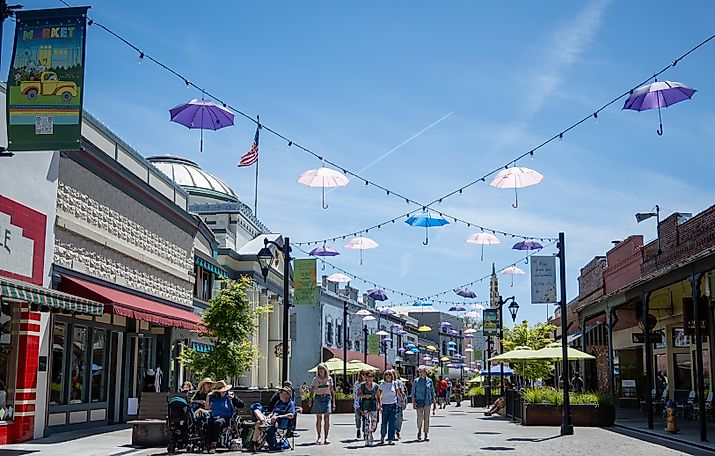 Main street in Grass valley decorated for the Celtic celebration, via AlessandraRC on iStock.com