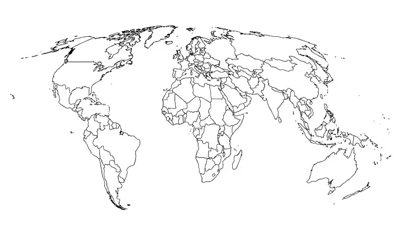 Контурная карта мира распечатать а4