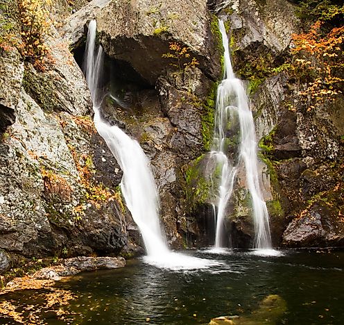Bash Bish waterfall in Bash Bish Falls State Park in Massachusetts.