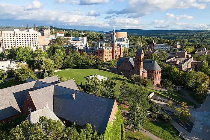 The campus of Cornell University in Ithaca, New York. The campus of Cornell University in Ithaca, New York.