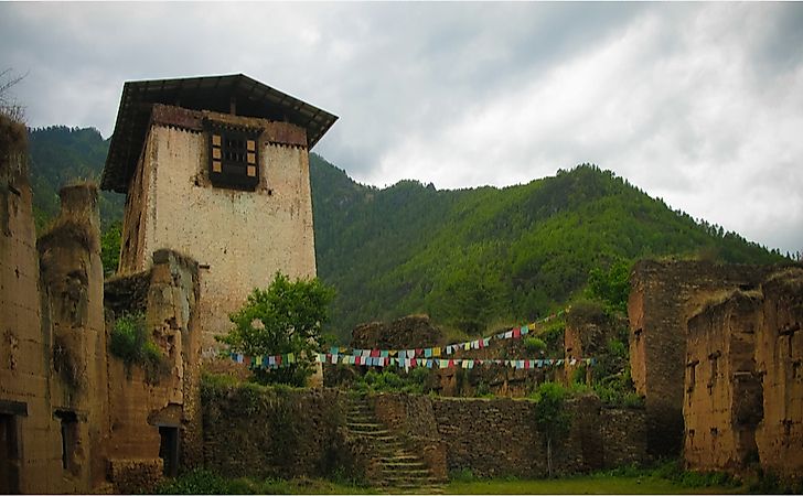 Exterior view to ruins of Drukgyel Dzong, Paro, Bhutan.