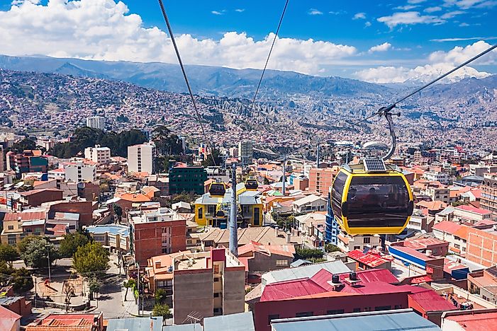 Cable cars over La Paz. Cable cars over La Paz.