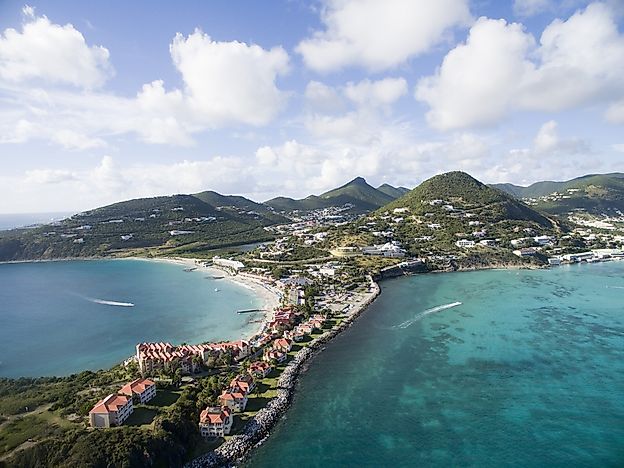 An aerial view of Sint Maarten. An aerial view of Sint Maarten.