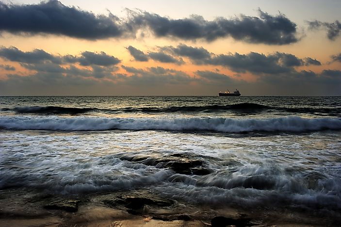 The Mediterranean coast at Ashkelon. The Mediterranean coast at Ashkelon.