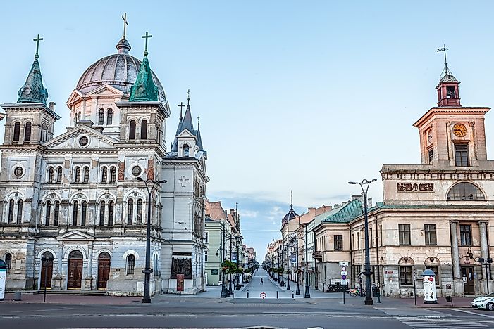 A street in Lodz, Poland. A street in Lodz, Poland.