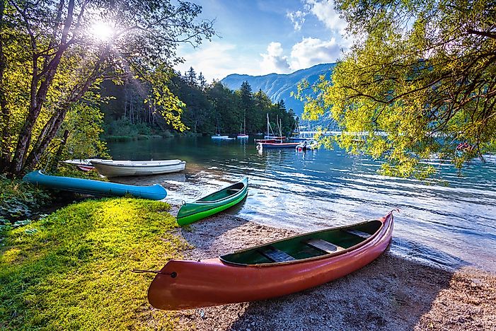 Bohinj Lake in the Slovenian Alps. 