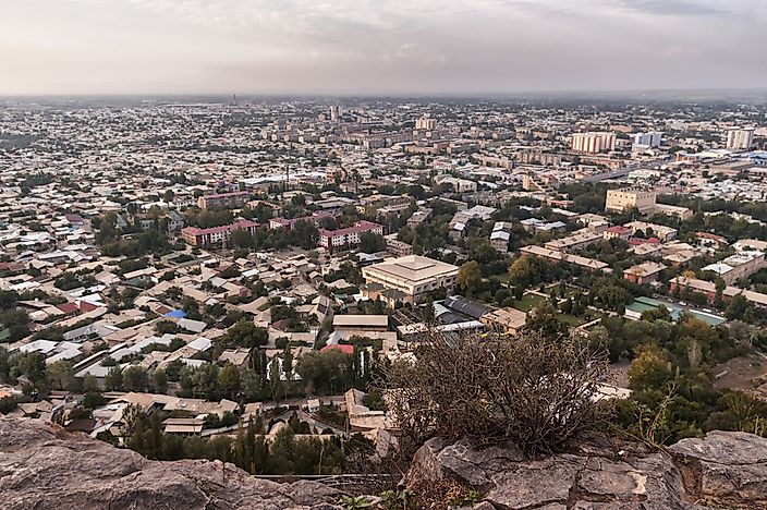 View of Osh from a nearby mountain. View of Osh from a nearby mountain.