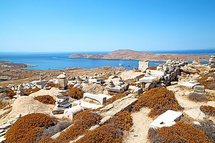 The island of Delos. The island of Delos.