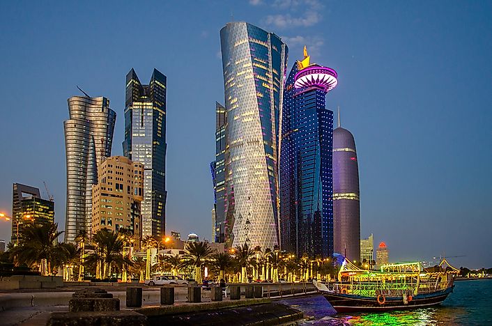 Doha, the capital of Qatar. Doha, the capital of Qatar.