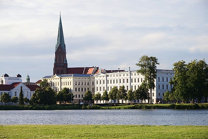 Schwerin, the capital city of Mecklenburg-Vorpommern. Schwerin, the capital city of Mecklenburg-Vorpommern.