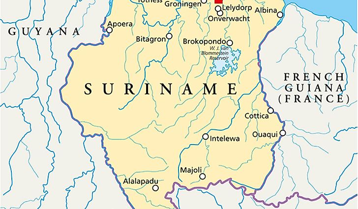 Which Countries Border Suriname?