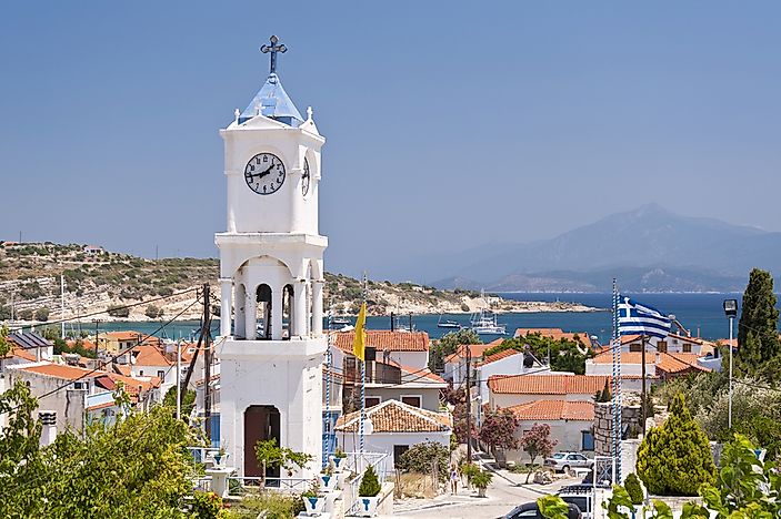 The island of Samos, in Greece. The island of Samos, in Greece.