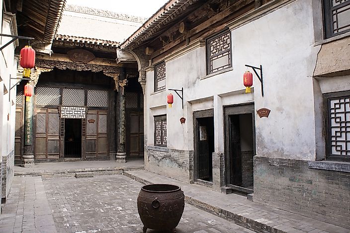 An ancient Siheyuan house in China. An ancient Siheyuan house in China.