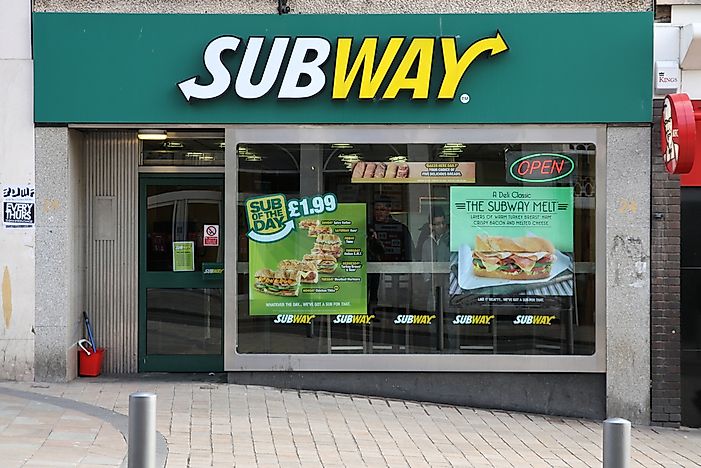 Countries WIth the Most Subway Restaurants - WorldAtlas.com