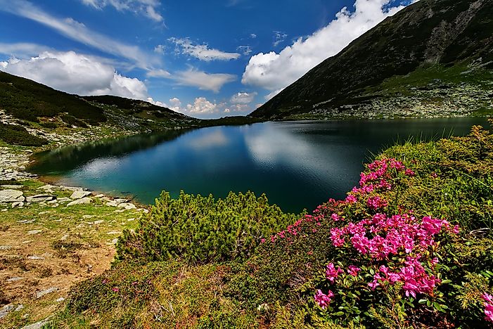 The mountainous landscape of Retezat National Park. The mountainous landscape of Retezat National Park.