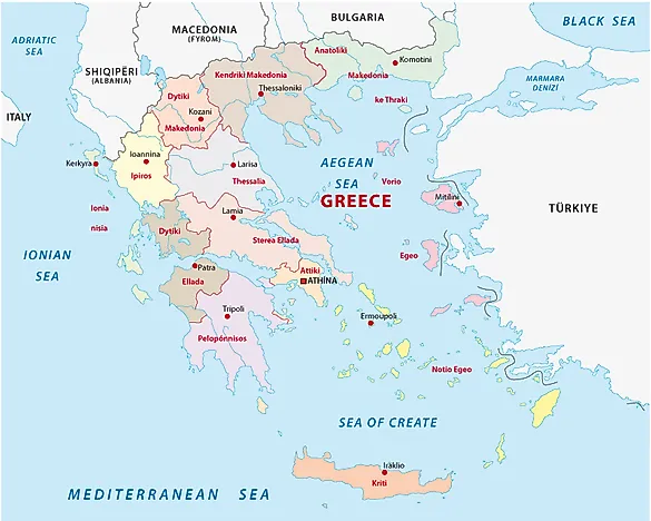 The 13 Regions of Greece