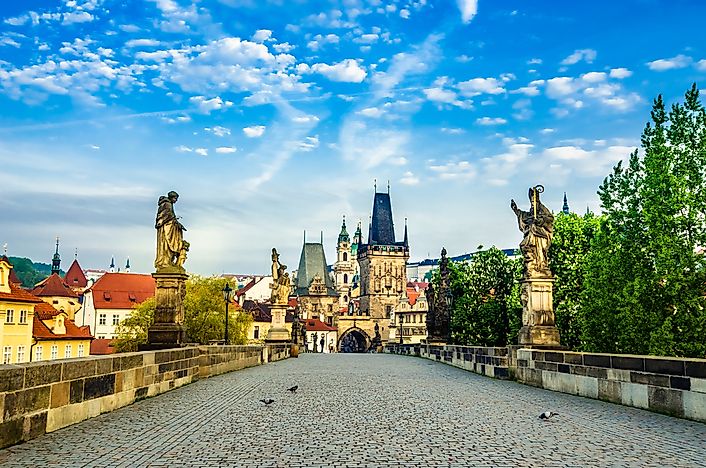 Prague with the Charles Bridge in the foreground. Prague with the Charles Bridge in the foreground.